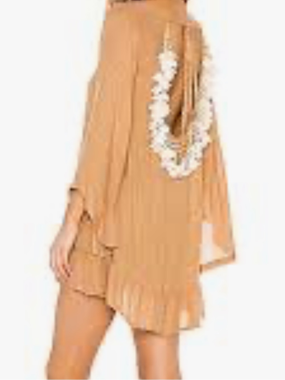 Sundress womans floral tassel, swim, cover-up, mini dress size small